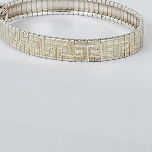 Vintage Two-toned Greek Style Bracelet! 14k/925!